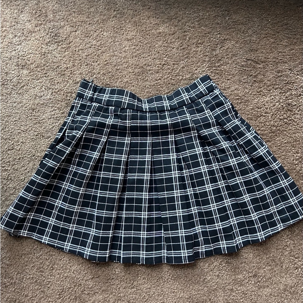Stradivarius plaid pleated mini school girl skirt